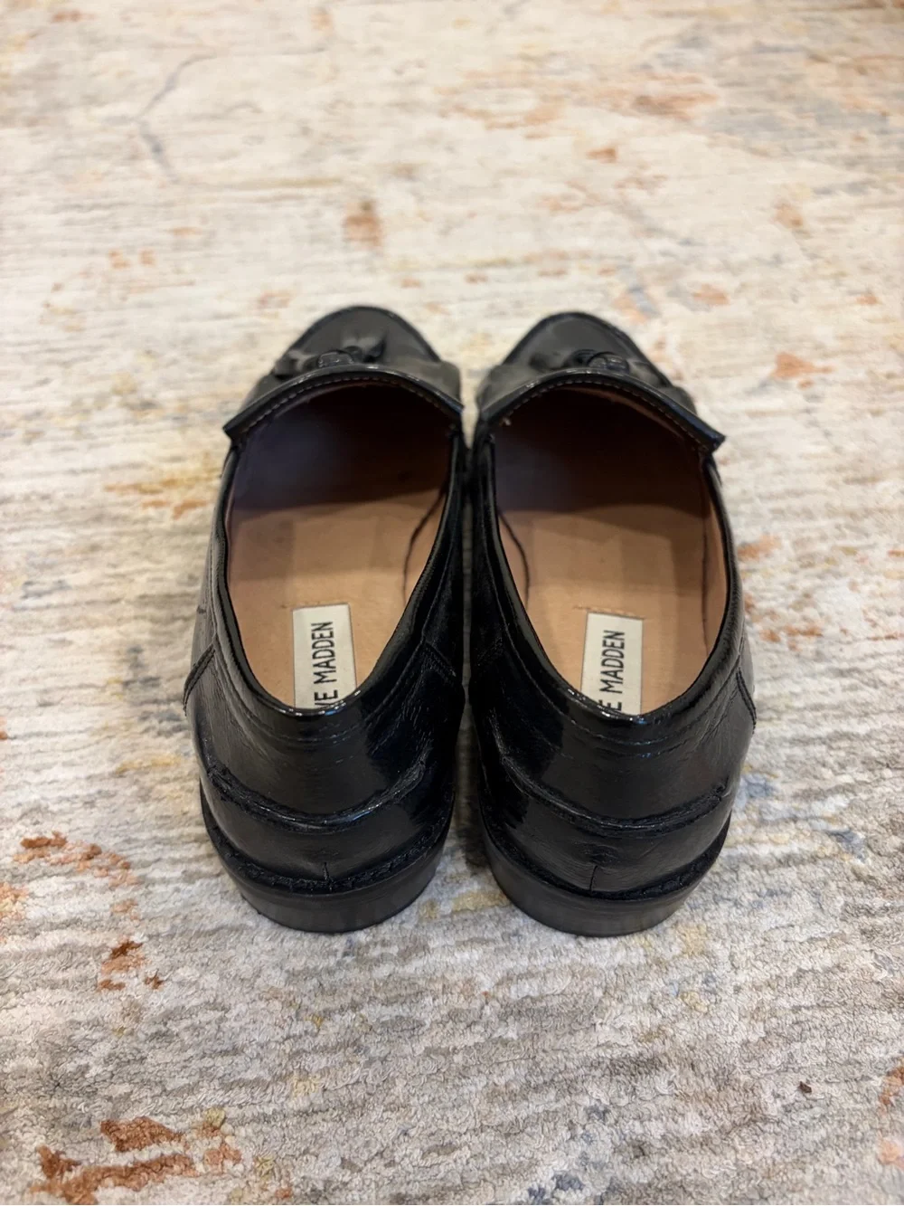 Steve Madden Black Leather Tassel Loafers